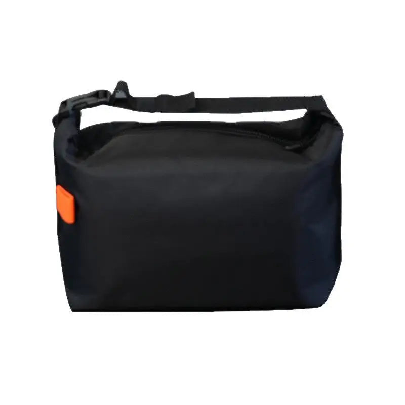 Insulated Lunch Bag Aluminium Foil Bento Lunchbox Tote Insulated Lunch Bag Qme Black
