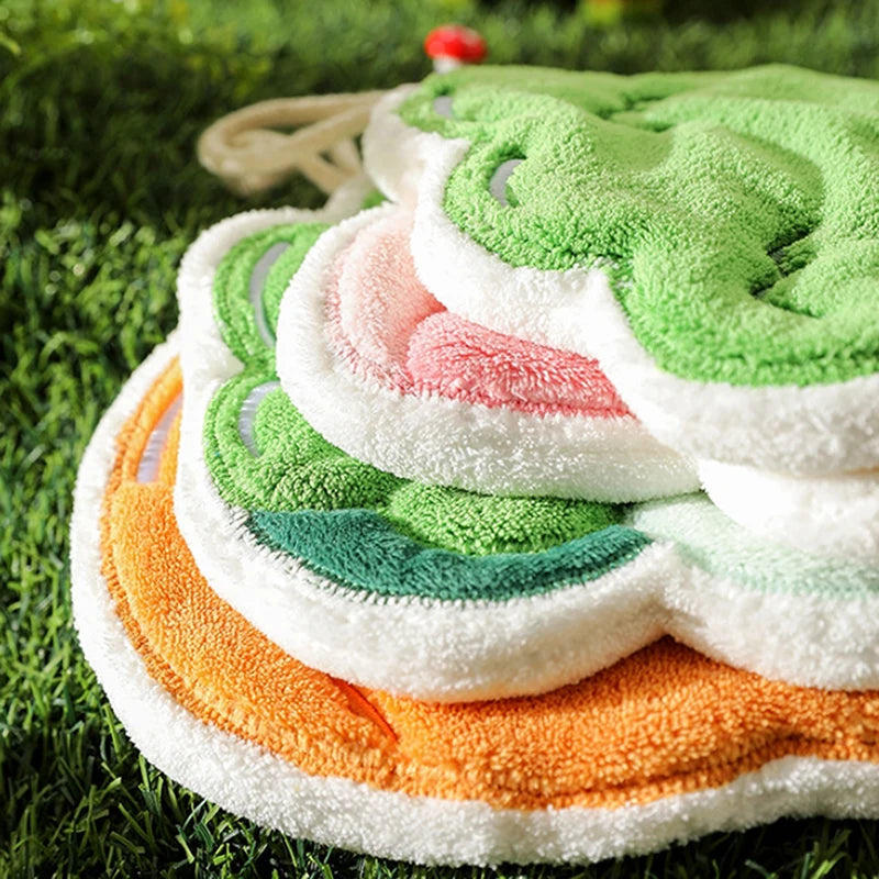Cartoon Vegetable Hand Towels – Soft Coral Velvet Kitchen Rag Kitchen Hand Towel Qst