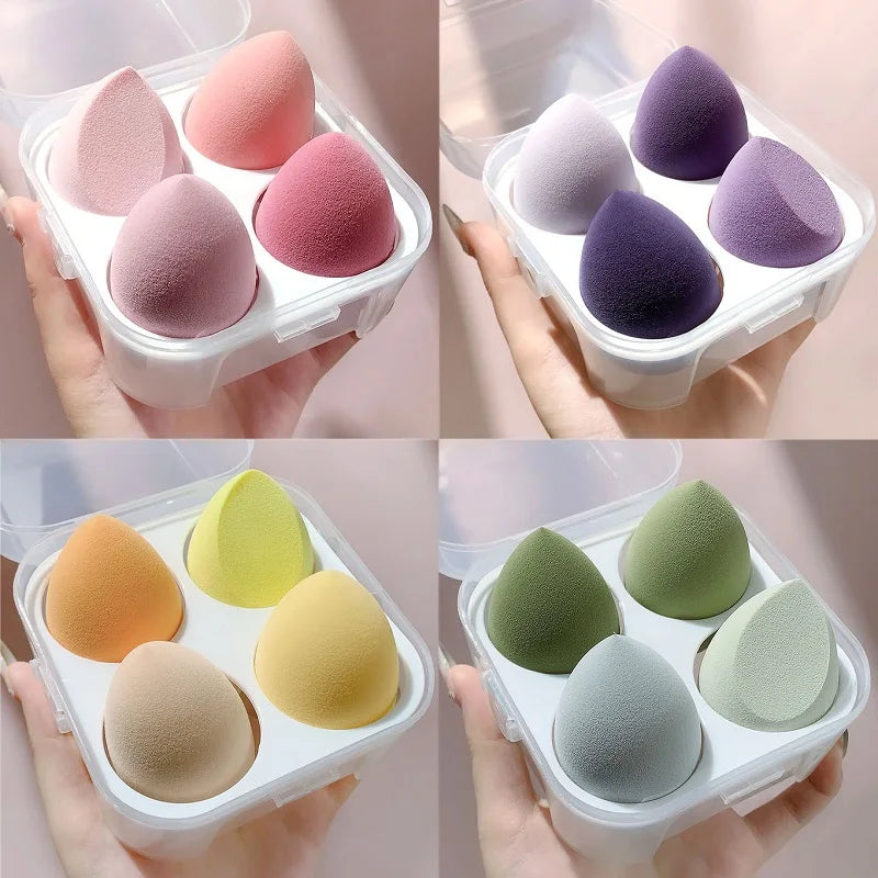 Makeup Sponge Powder Puff – Dry & Wet Cosmetic Ball 4pc Makeup Sponge Applicator Qme