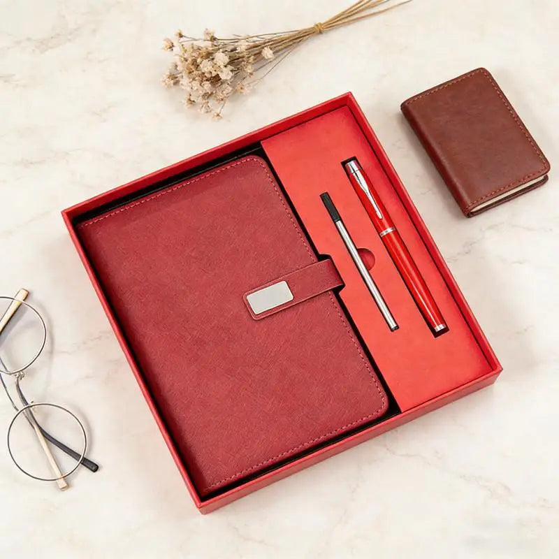 Deluxe PU Leather Notebook Set with Stylus Pen & Refill Leather Notebook Set Qme