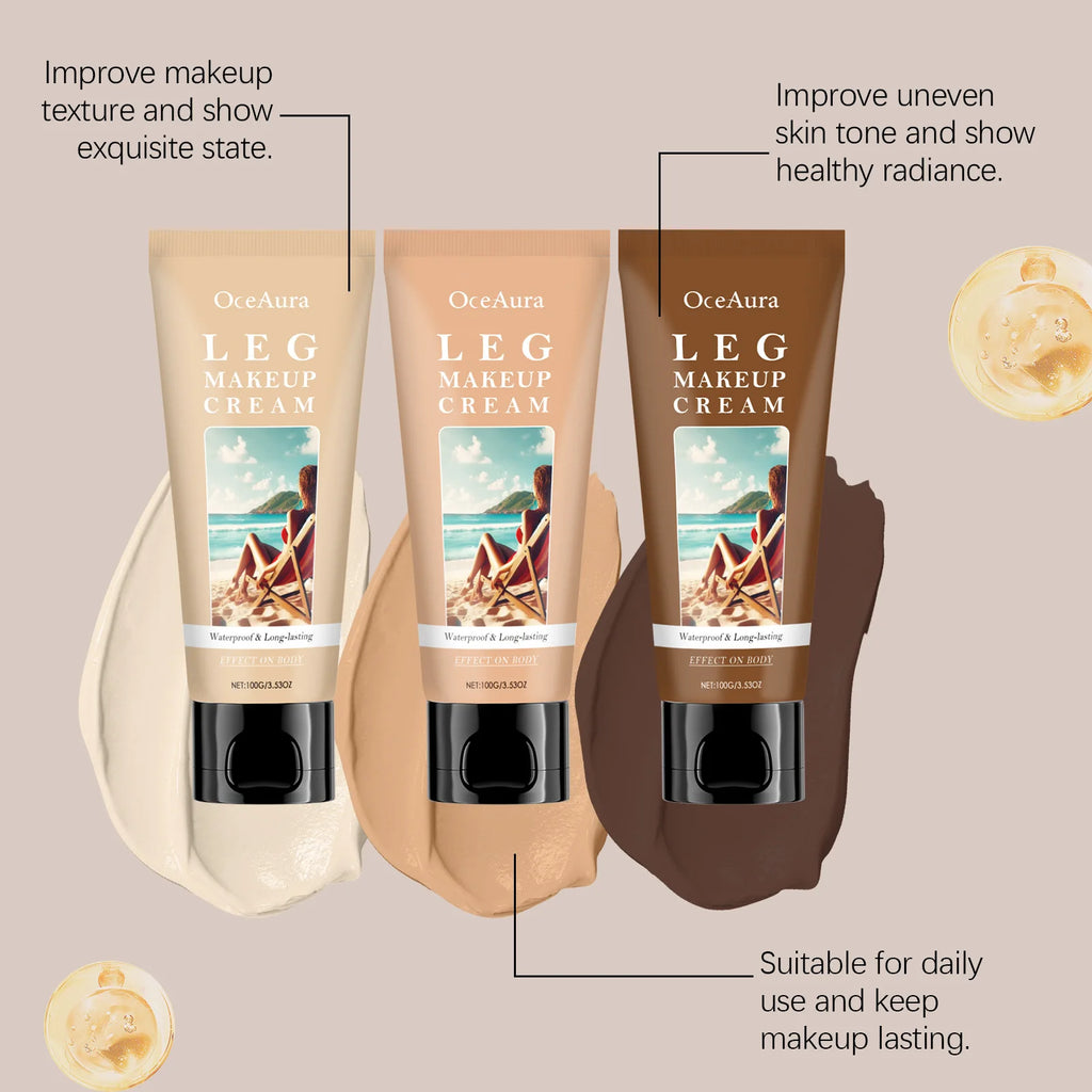 OceAura Leg Makeup Body Lotion – Waterproof Body Foundation Body Makeup Foundation Qst