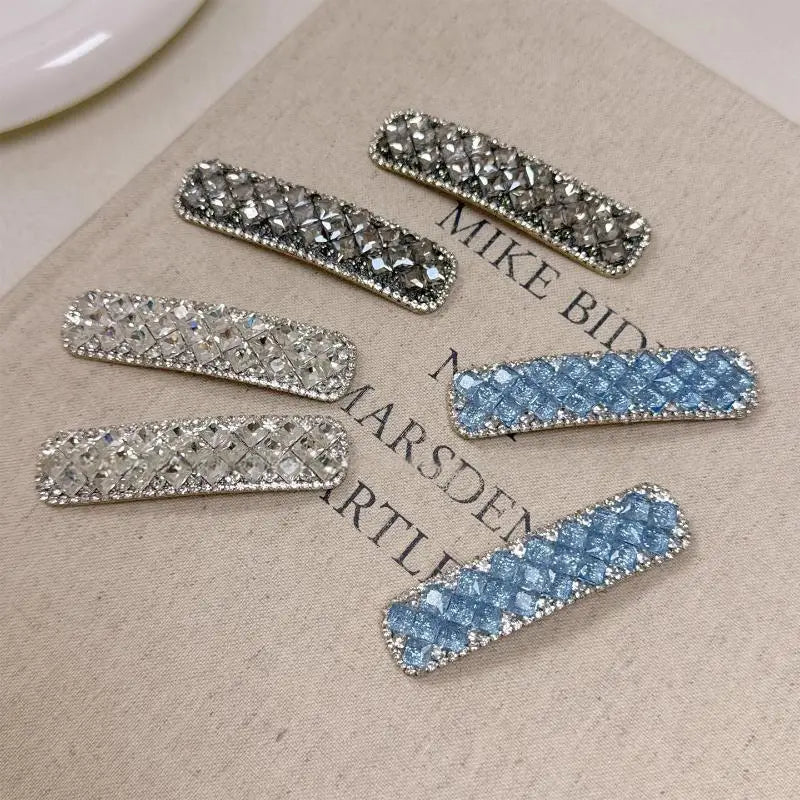 Crystal Zircon Hairpin Set – Rhinestone Side Clip & Bangs Clip Crystal Hair Clip Qst