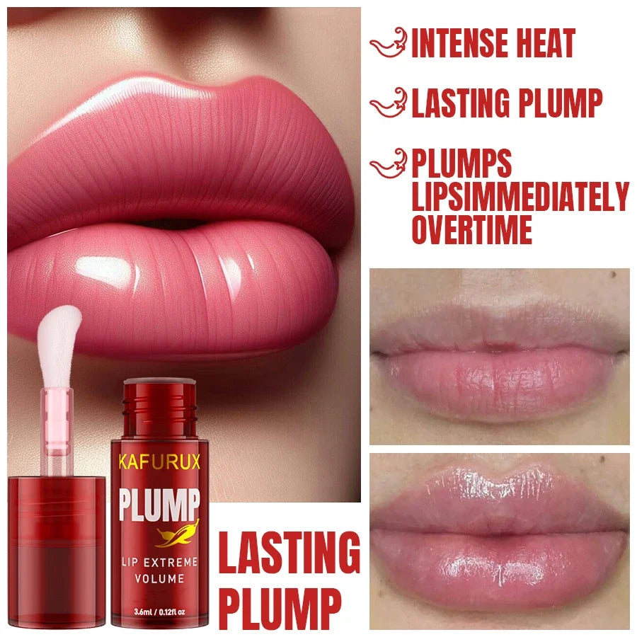 Lip Plumping Oil Gloss Serum – Long-Lasting Moisturizer Lip Plumping Gloss Qme