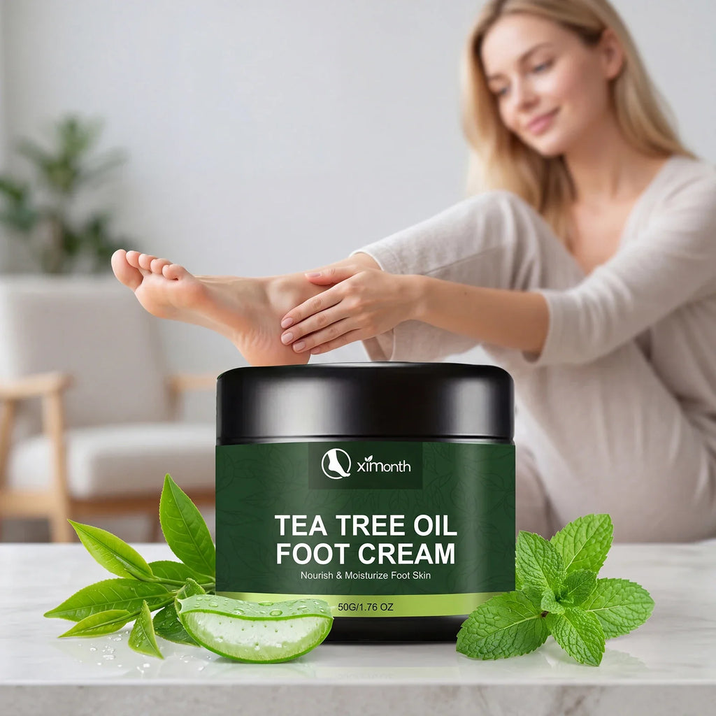 Tea Tree Oil Foot Cream – Moisturizing Dry Cracked Heels Foot Care Cream Qme