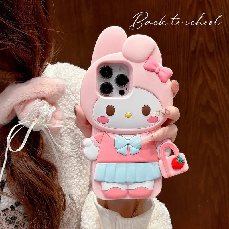 Hello Kitty 3D Silicone iPhone Case 14 15 16 17 | Sanrio Phone Case Qme