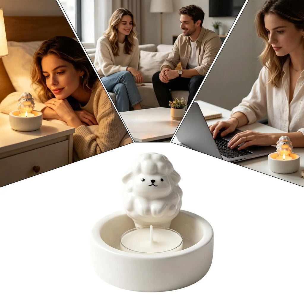 Cute Ceramic Tealight Holder – Aesthetic Table Centerpiece Ceramic Tealight Holder Qme