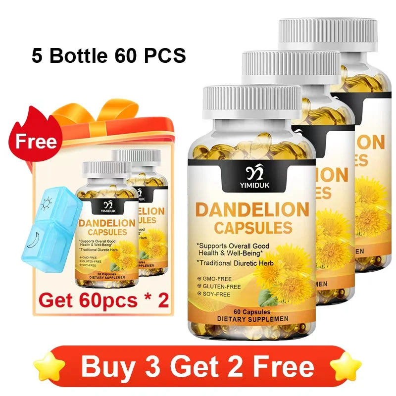 YIMIDUK Dandelion Root 1500mg – 120 Capsules | Liver Support Herbal Supplement Qst 5x60pcs Best Offers