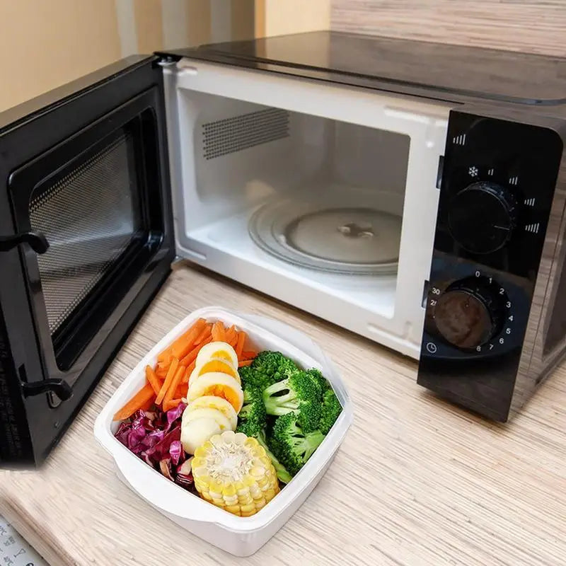 Microwave Vegetable Steamer Bowl | Food-Grade PP Container Microwave Steamer Bowl Qme