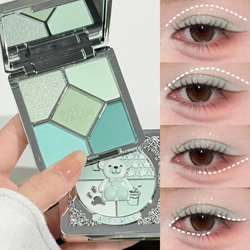 5-Color Purple Eyeshadow Palette – Glitter, Shimmer & Matte Eyeshadow Palette Qme