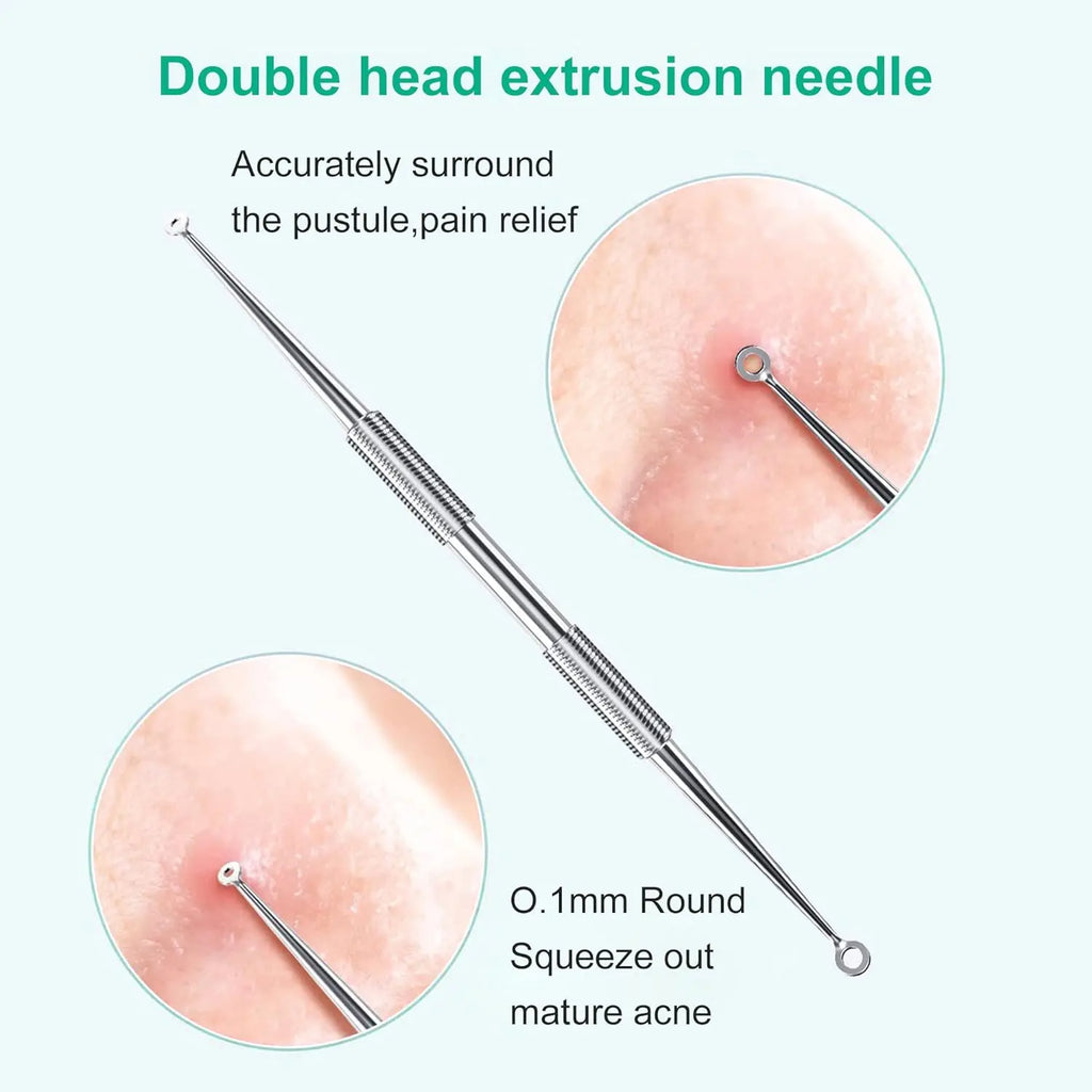 5-Piece Stainless Steel Blackhead Extractor & Blemish Tool Kit Blackhead Extractor Kit Qst