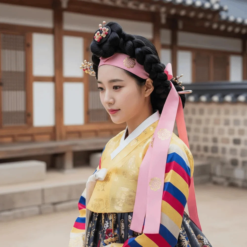 Korean Hanbok Flower Ribbon Hairband Hair Clip | 3 Colors Hanbok Hair Clip Qme