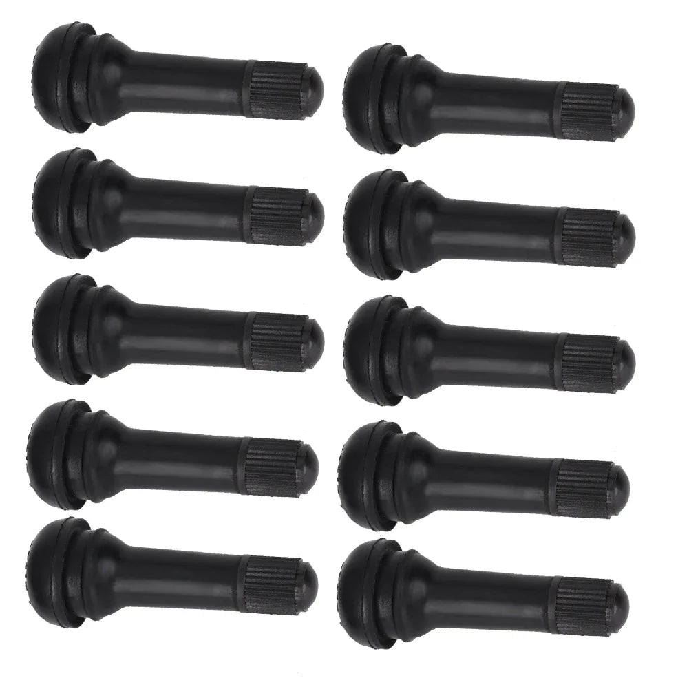 TR414 Snap-In Rubber Tire Valve Stems | Car, SUV & Truck Tire Valve Stems Qme black
