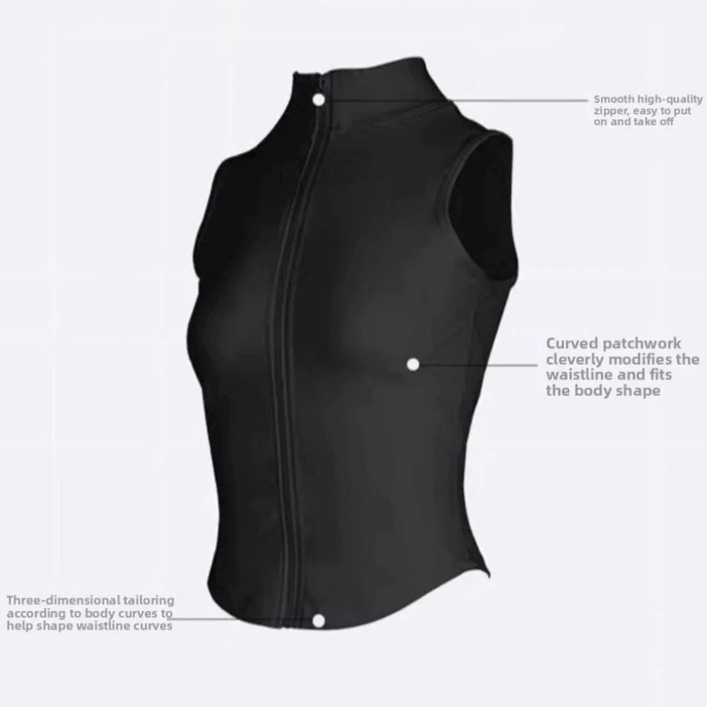 Slim Fit Yoga Crop Vest | Sweat-Wicking Nylon Tank Top Yoga Crop Vest Qme