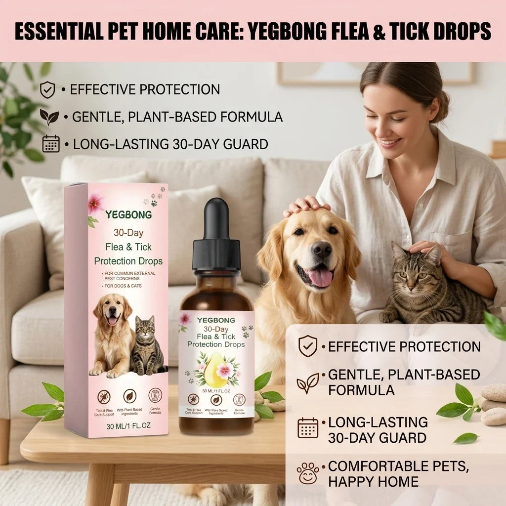Pet Flea & Tick Repellent Spot-On Drops for Dogs & Cats Flea Tick Repellent Drops Qme
