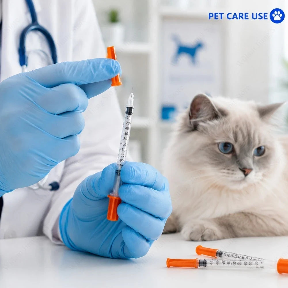 Disposable Sterile Plastic Syringe Orange Cap | Pet Care Tool Veterinary Syringe Qme