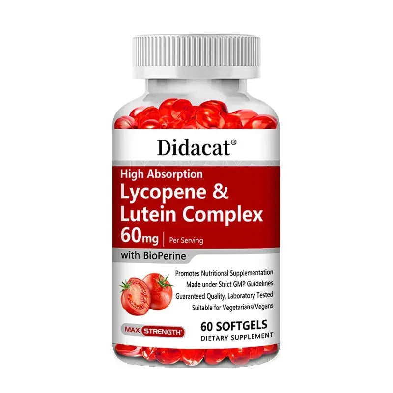 Lycopene & Lutein Complex 60mg Capsules with Bioperine Antioxidant Supplement Qst 60 count-1 bottle