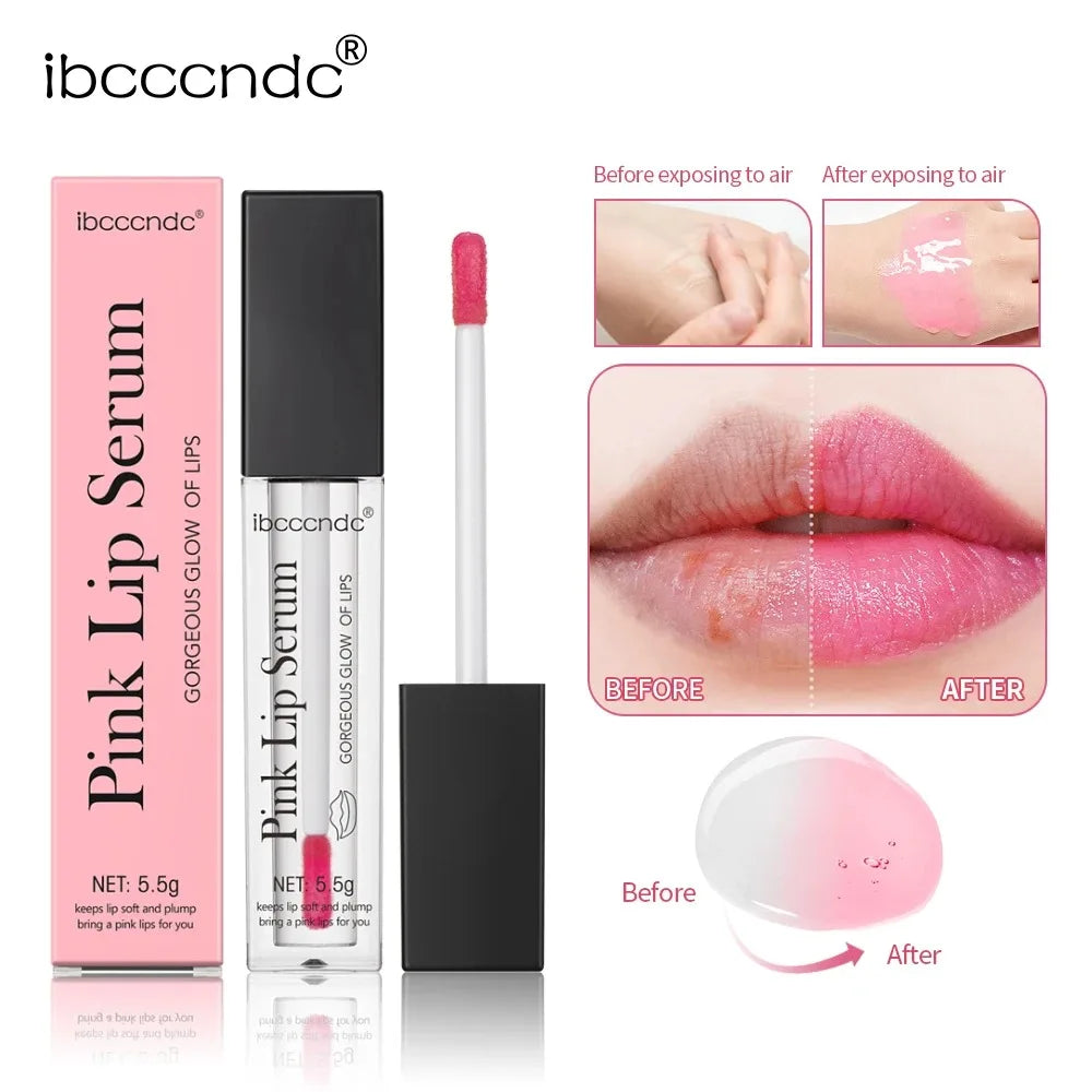 REAROYA Pink Lip Serum Balm – Brighten & Moisturize Lips Lip Serum Balm Qst
