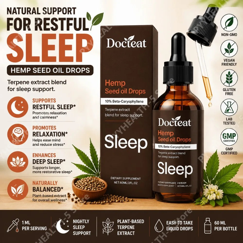 Docteat Sleep Drops – Hemp Seed Oil & Terpene Blend 60ml Sleep Support Drops Qst