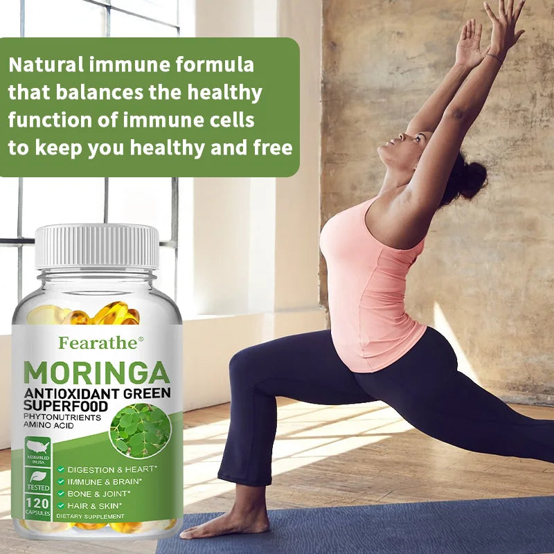 Organic Moringa Capsules – Antioxidant Superfood Supplement Herbal Supplement Qst