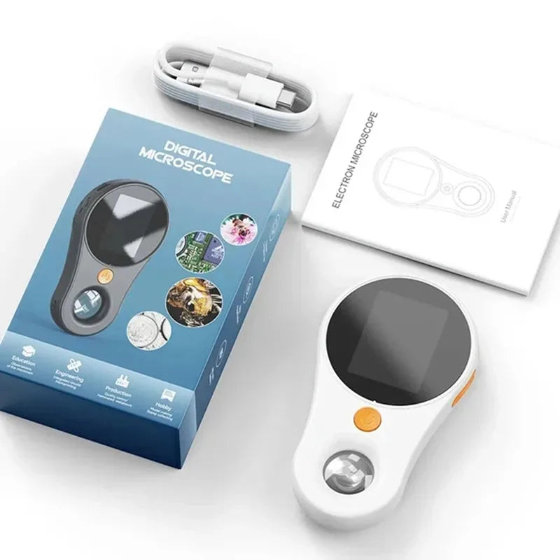 500X Handheld Digital Microscope 2" IPS 1080P Camera | Vilnason Digital Microscope Qst White-With Box