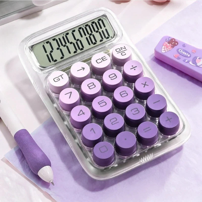 Transparent Gradient Desktop Calculator – Cute Colorful Office Desktop Calculator Qme purple