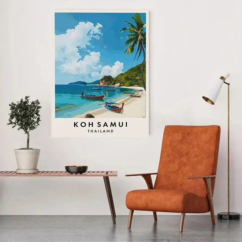 Thailand Travel Canvas Wall Art – Phuket Bangkok Landscape Poster Canvas Wall Art Qst