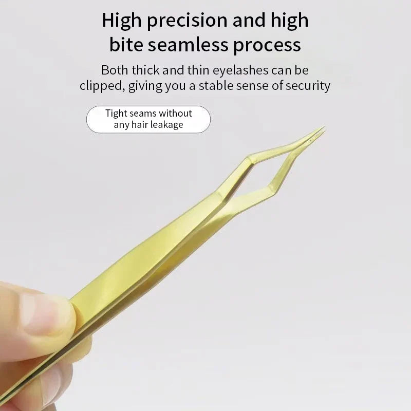 Qme Lash Extension Tweezers – Anti-Slip Stainless Steel Lash Extension Tweezers Qme
