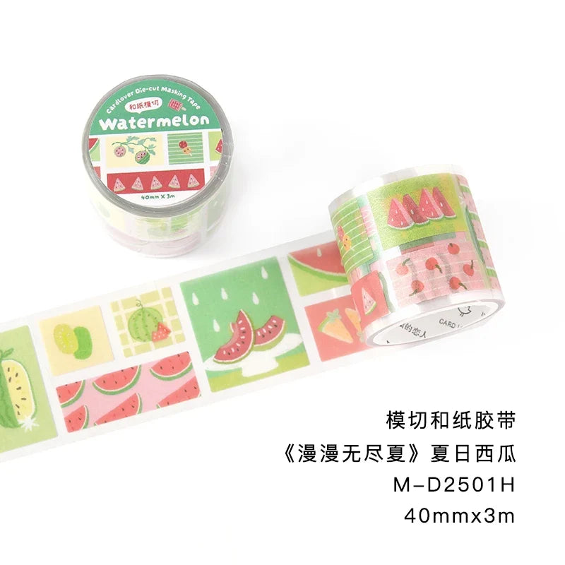 TIANZI Coffee Summer Die Cut Washi Tape 40mm×3m – 10 Colors Decorative Washi Tape Qme D-1 Roll bestselling style