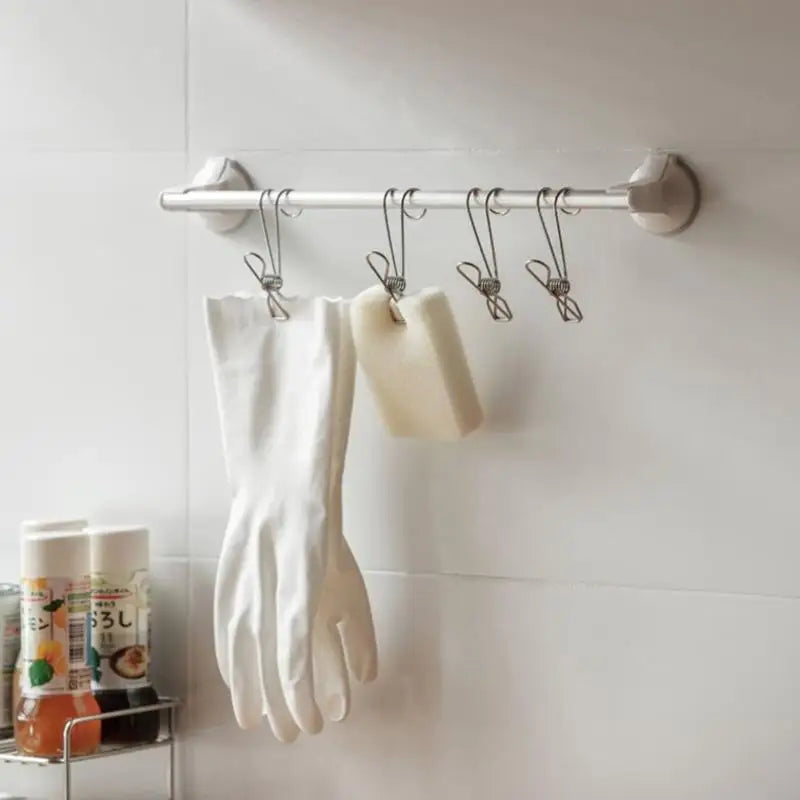 Stainless Steel Hanging Clips with Hooks – Set of 5 | Multi-Use Hanging Clips Qme