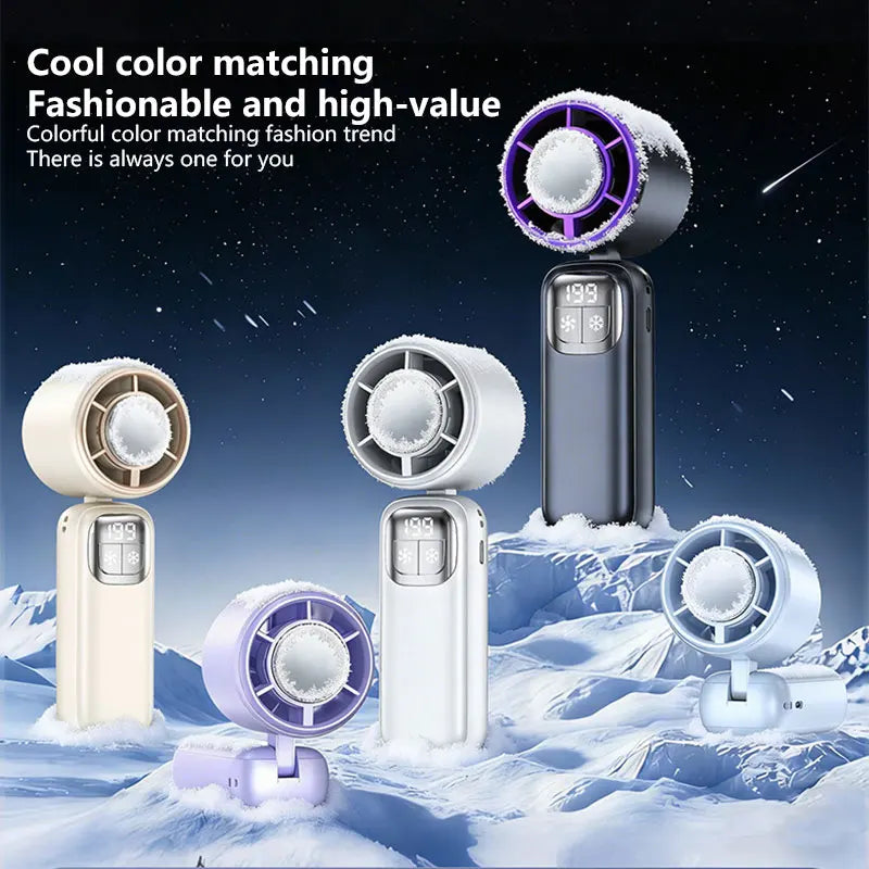 Portable USB Rechargeable Handheld Fan – Brushless Turbo Cooler Handheld Fan Qst