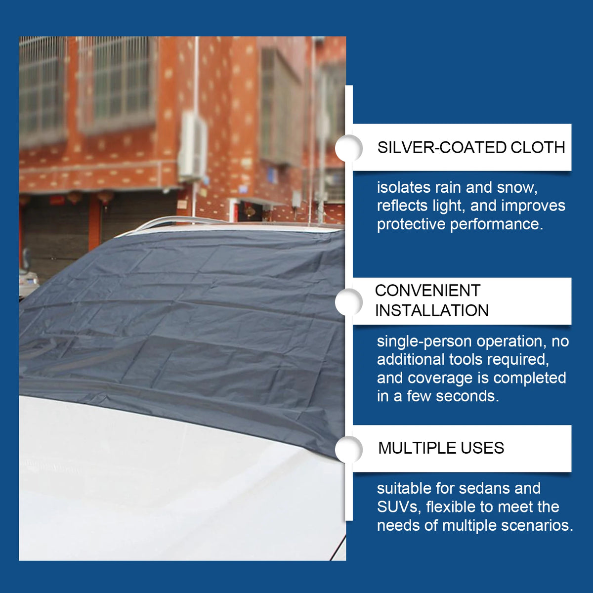 RAYHONG Car Windshield Snow Cover – Universal Winter Protector Windshield Snow Cover Qst