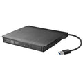 USB 3.0 External DVD-ROM Drive – Ultra-Slim Portable CD Reader External Optical Drive Qme black