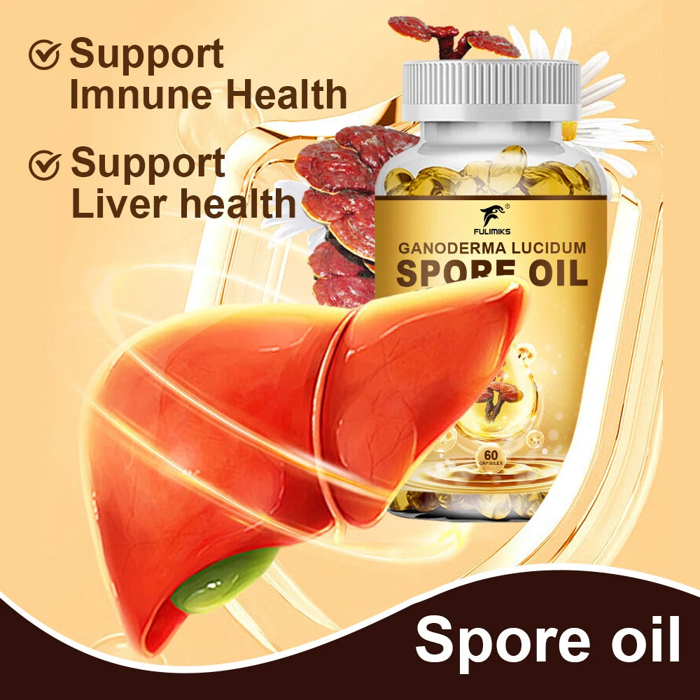 Fulimiks Ganoderma Lucidum Spore Oil Capsules – 60/120 Softgels Herbal Supplement Qst