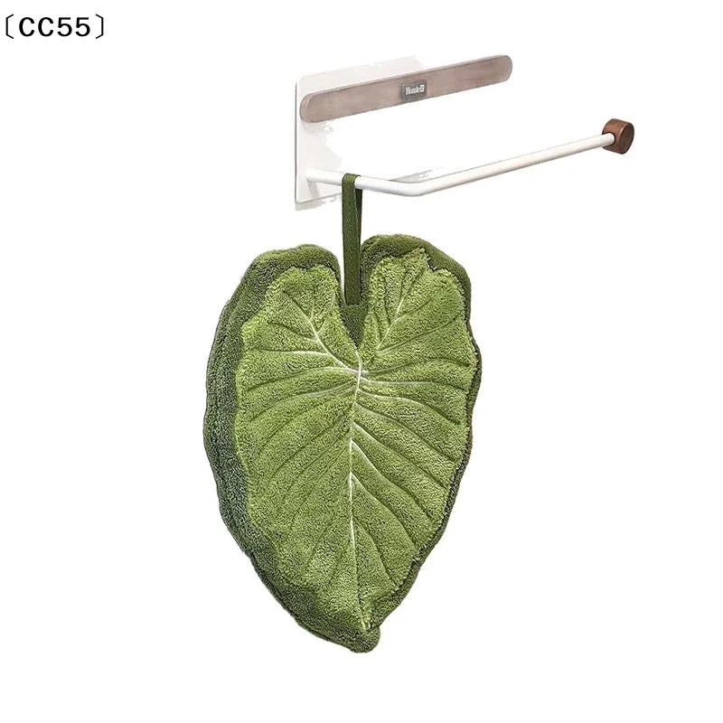 Leaf Hanging Hand Towel – Absorbent Coral Fleece Kitchen & Bath Hand Towel Qst