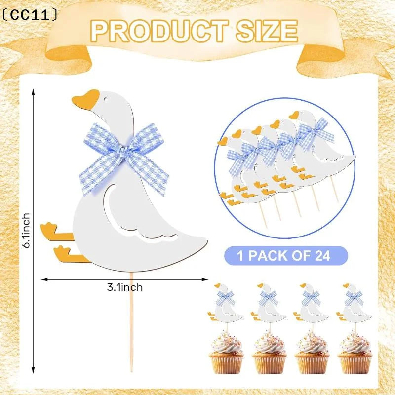 Silly Goose Birthday Cupcake Toppers – 12 Pcs Insert Cards Cupcake Toppers Qme