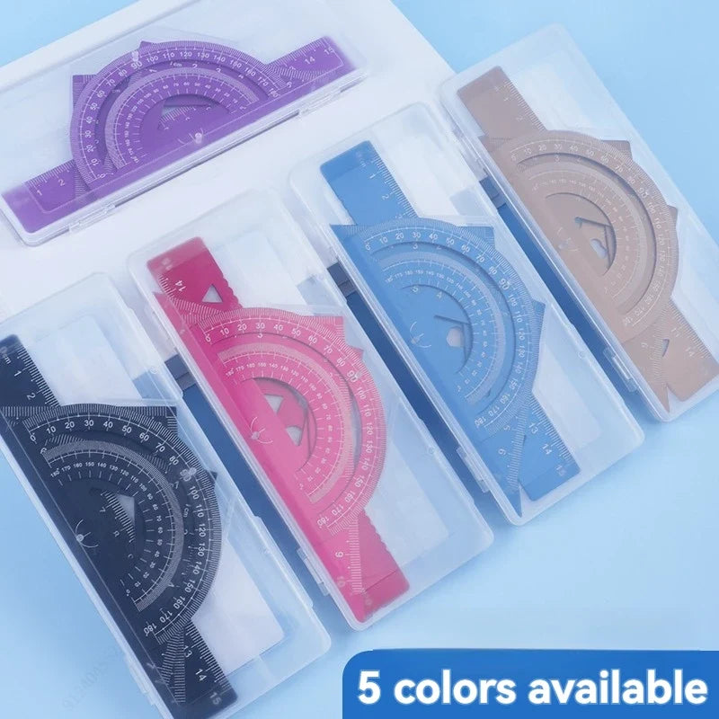 4-in-1 Aluminum Alloy Multifunctional Drawing Ruler Set Drawing Ruler Set Qme