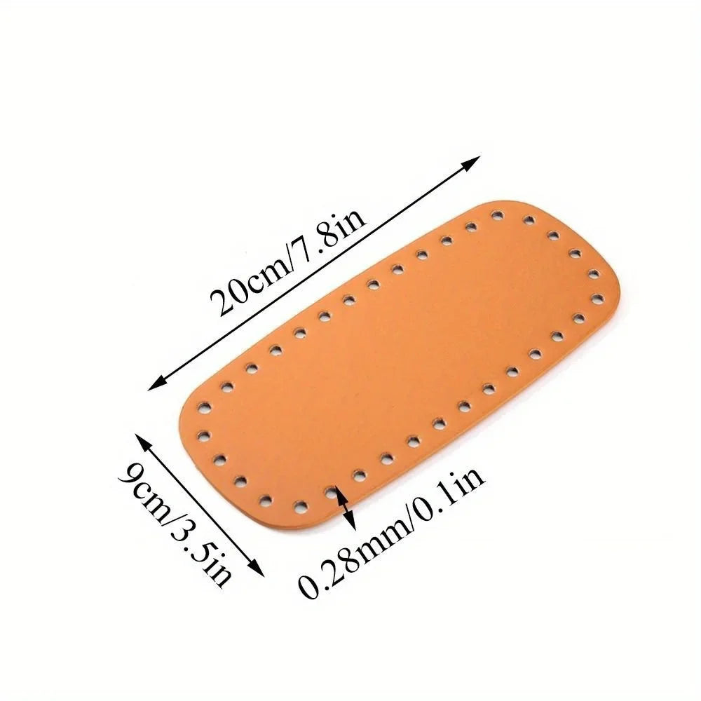 PU Leather Bag Base with Holes – DIY Crochet Oval Rectangle Bag Making Base Qme