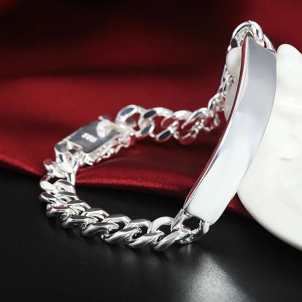 925 Sterling Silver Figaro Chain Bracelet & Necklace for Men Sterling Silver Chain Qme