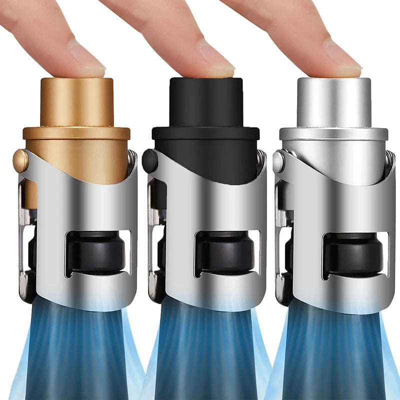 Champagne Stopper with Built-In Pump – Sparkling Wine Saver Wine Bottle Stopper Qst