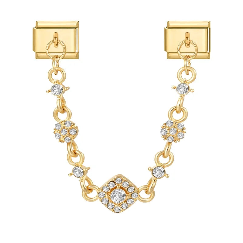 Zircon Heart Moon Stars Planet Italian Charm Links | 9mm Fit Italian Charm Links Qme S 24
