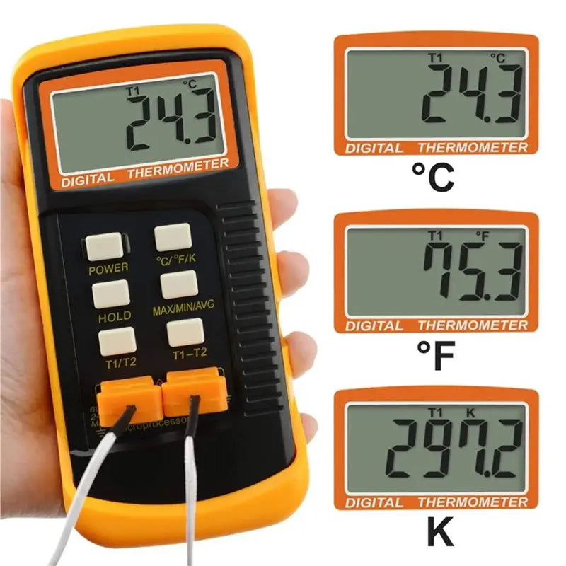 A02F Temperature Meter with 8 K-Type Thermocouple Probes | Qme Thermocouple Thermometer Qme