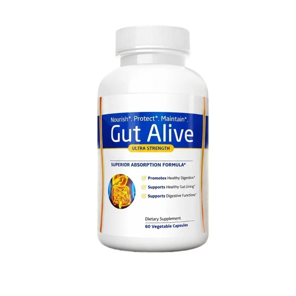 Gut Alive Natural Digestive Supplement – 120 Capsules | Ginger Digestive Supplement Qst 60 Count(Pack of 1)