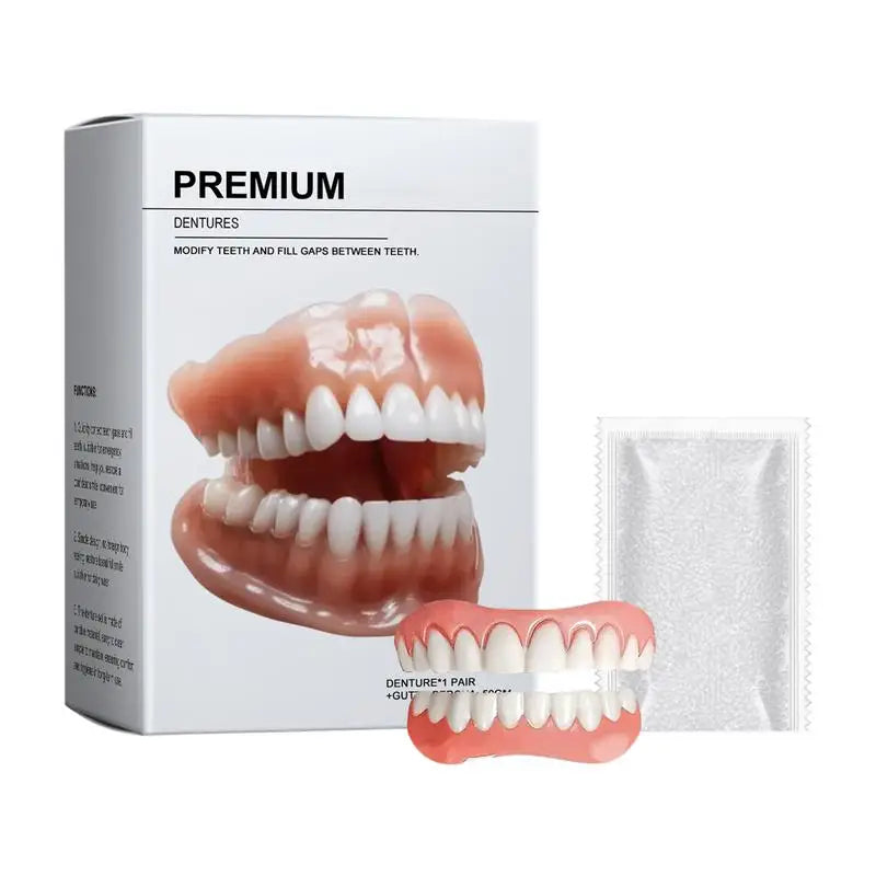 Soft Silicone Denture Liners – Upper & Lower Fake Teeth Fit Denture Liner Qme kit CN
