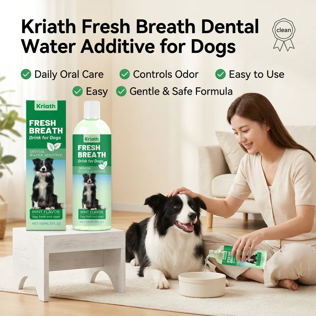 Mint Pet Mouthwash – Plaque Control & Fresh Breath Water Add Pet Dental Mouthwash Qme