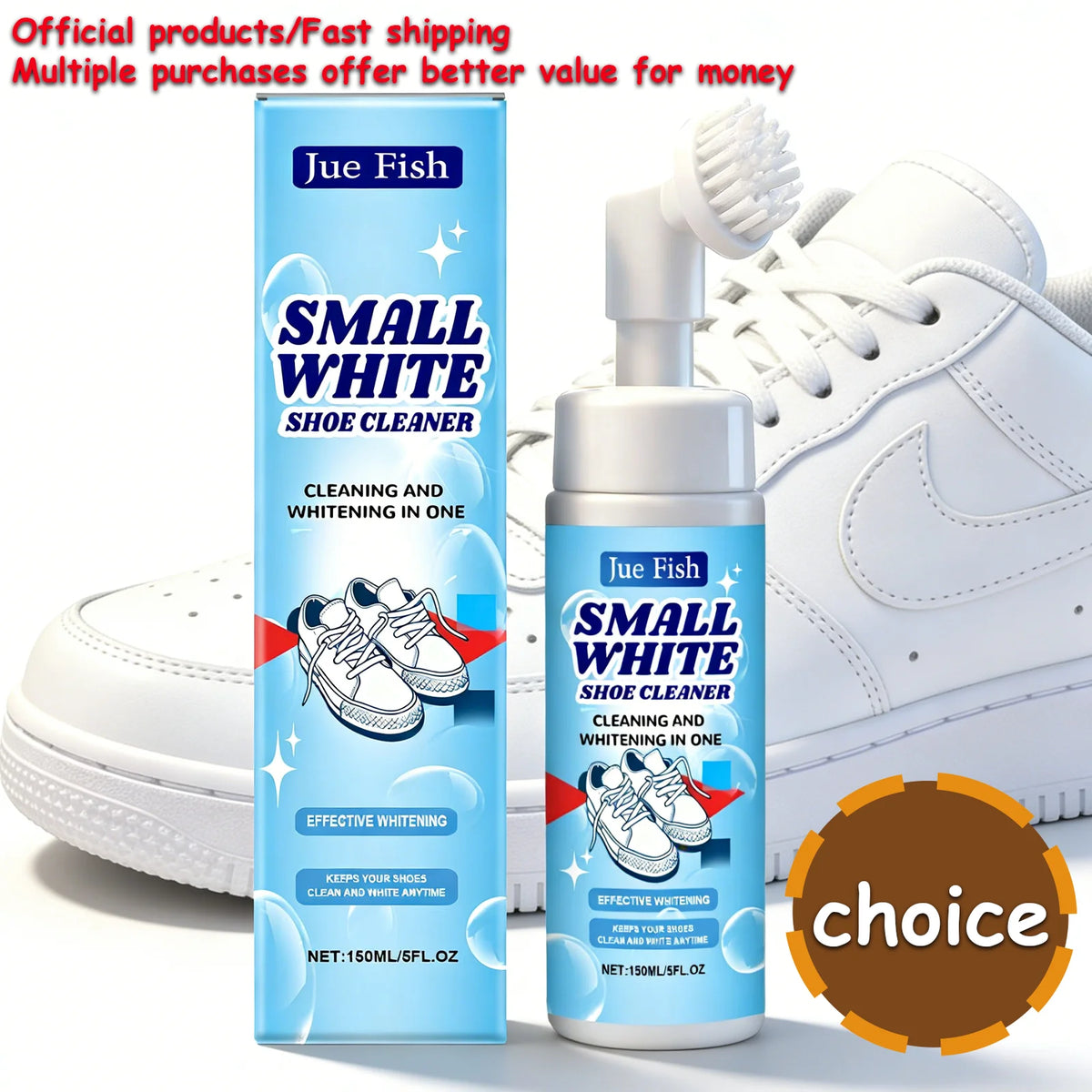Jue-Fish White Shoe Cleaning Mousse 150ml | Stain Remover Shoe Cleaning Mousse Qst