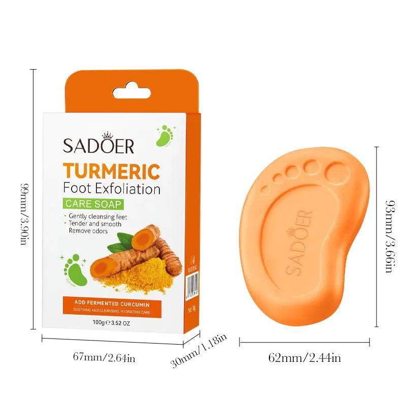 Turmeric Foot Soap – Exfoliating, Brightening & Smoothing Bar Exfoliating Foot Soap Qme