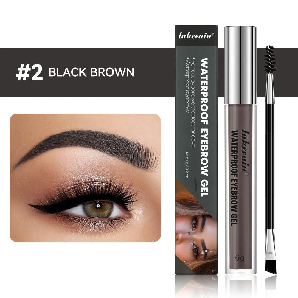 Lakerain Waterproof Eyebrow Gel – 4 Colors, Long-Lasting Tinted Brow Eyebrow Gel Qst 02