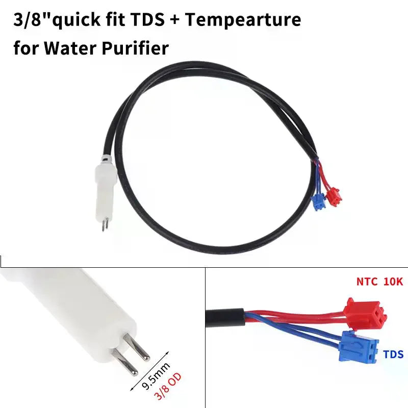 TDS Conductivity & NTC Temperature Water Sensor Probe Water Quality Sensor Qme