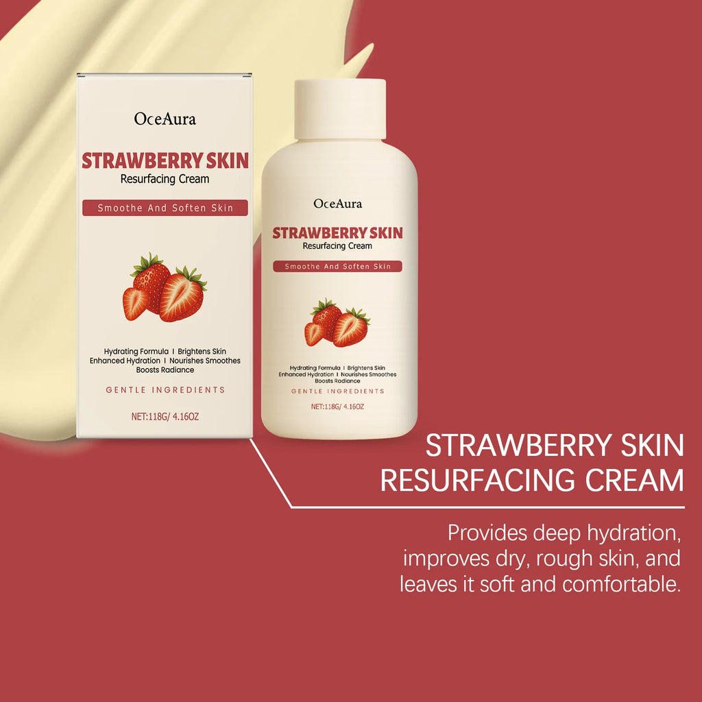 OceAura Strawberry Body Cream – Moisturizing Softening Lotion 118g Body Moisturizer Cream Qst