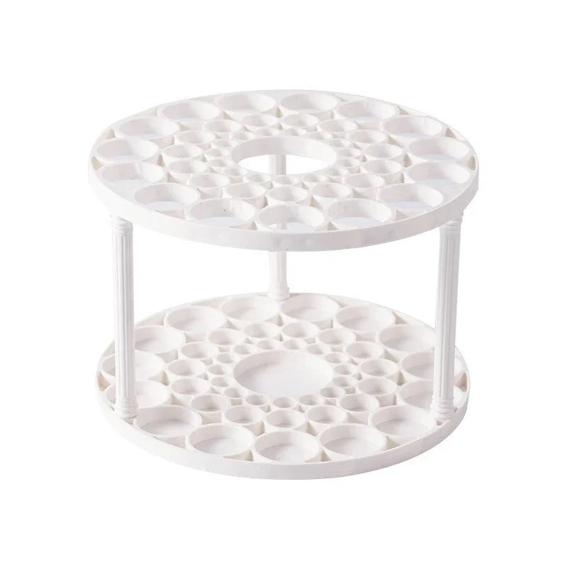 360 Rotating Makeup Brush Holder – White Plastic Organizer Makeup Brush Organizer Qme White